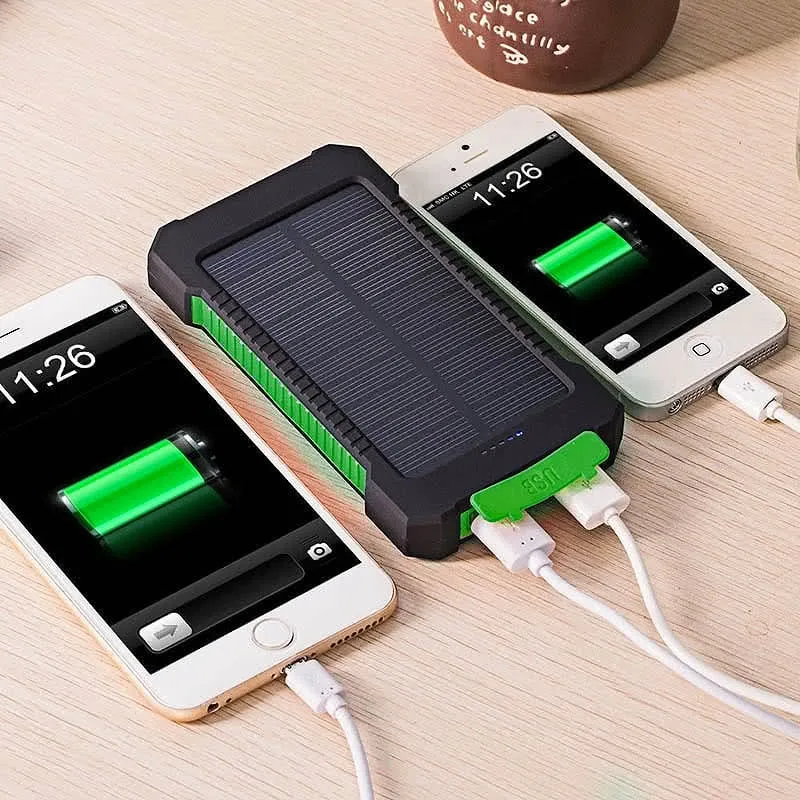 10,000mAH Water Resistant / Shockproof Solar Dual-USB Charger and LED Light Stealth Angel Survival