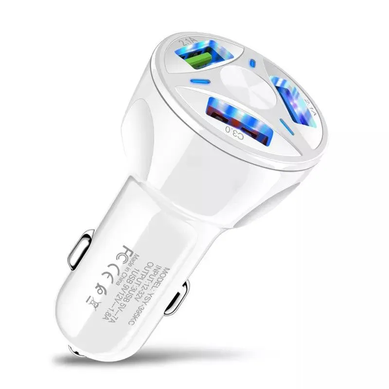 2 Pack PBG 3 Port USB Fast LED Car Charger For Devices