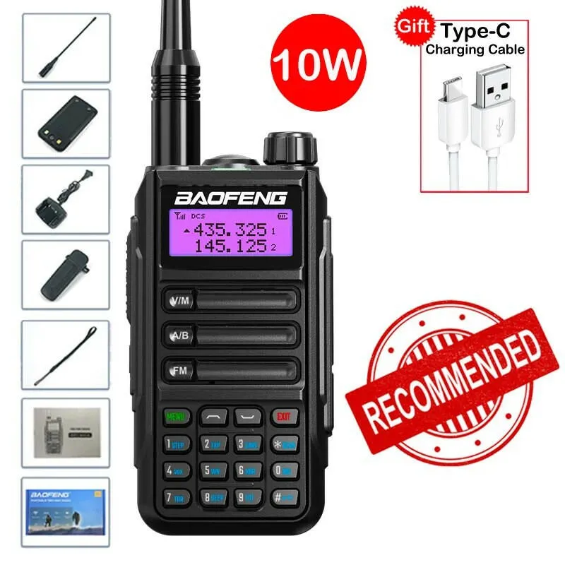 2023 Baofeng UV16 MAX V2 Walkie Talkie 10W VHF UHF Dual Band Two Way CB Ham Radio UV-16 Portable Radio Transceiver UV5R UV82