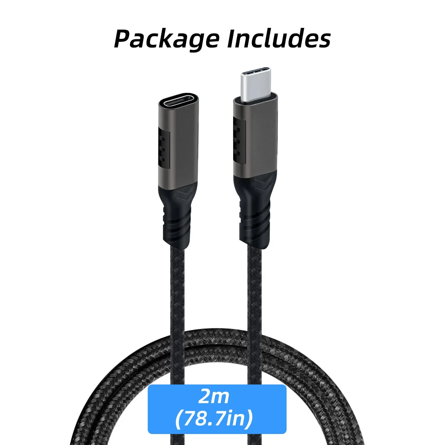 2M USB 3.2 10Gbps Type-C Extension Cable for Nintendo Switch/Oculus Quest/Laptop/Quest 3