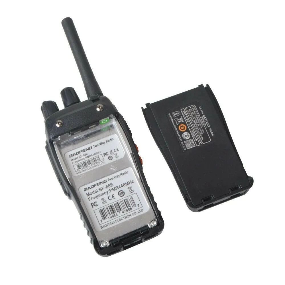 2pcs Baofeng Walkie Talkie BF-88E PMR 0.5W 16CH UHF 446.00625-446.19375MHz 12.5KHz Channel Separation with USB Charger Headset