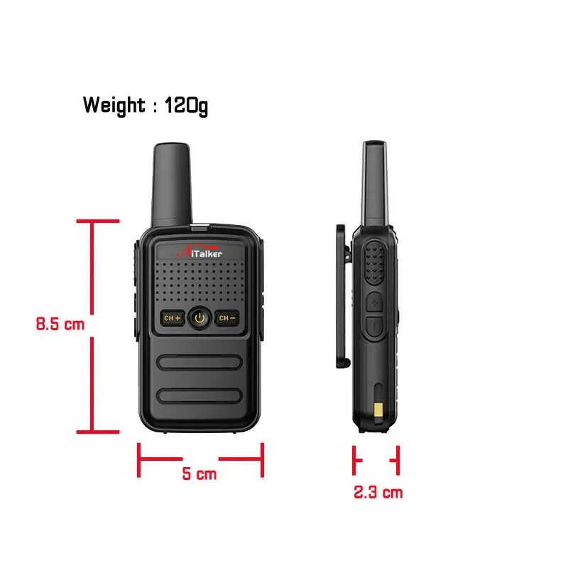 2Pcs Mini Small Little  Walkie Talkie Talk With Baofeng UV5R Portable Two Way Radio Hotel Hunting  USB Charger Transceiver