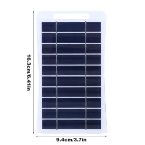 2W 5V Portable Solar Panel USB Battery Charger Solar Panel Charger Waterproof Phone Power Bank for Camping Backpacking Hiking