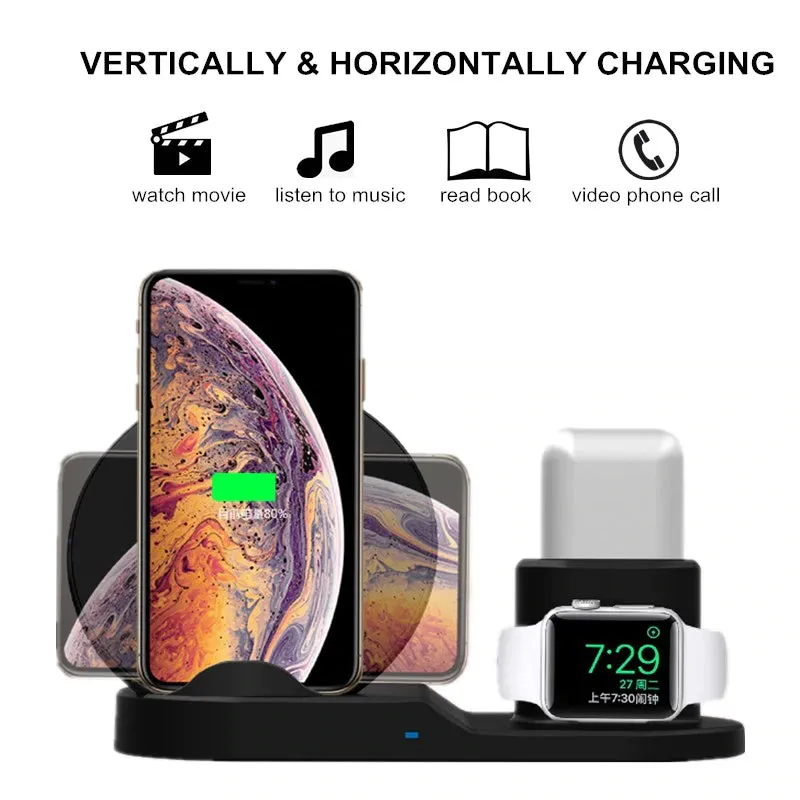 3 in 1 Wireless Charger 10W Fast Wireless Charging Pad