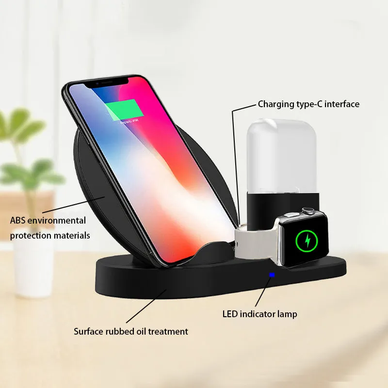 3 in 1 Wireless Charger 10W Fast Wireless Charging Pad