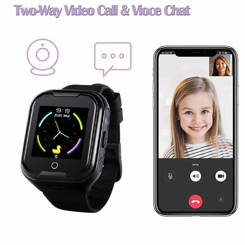 4G Smartwatch with GPS Tracker For Kids A36H PINK