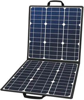 50W 18V Portable Solar Panel, Flashfish Foldable Solar Charger with 5V USB 18V DC Output Compatible with Portable Generator, Smartphones, Tablets and More