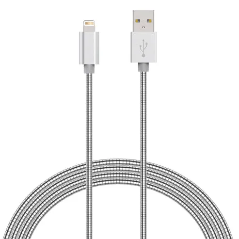 6 Ft. MFI Certified Lightning to USB Stainless Steel Cable - FINAL SALE