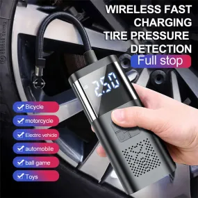 6000mAh Cordless Car Tyre Inflator, LCD, USB, 12V, Auto Off