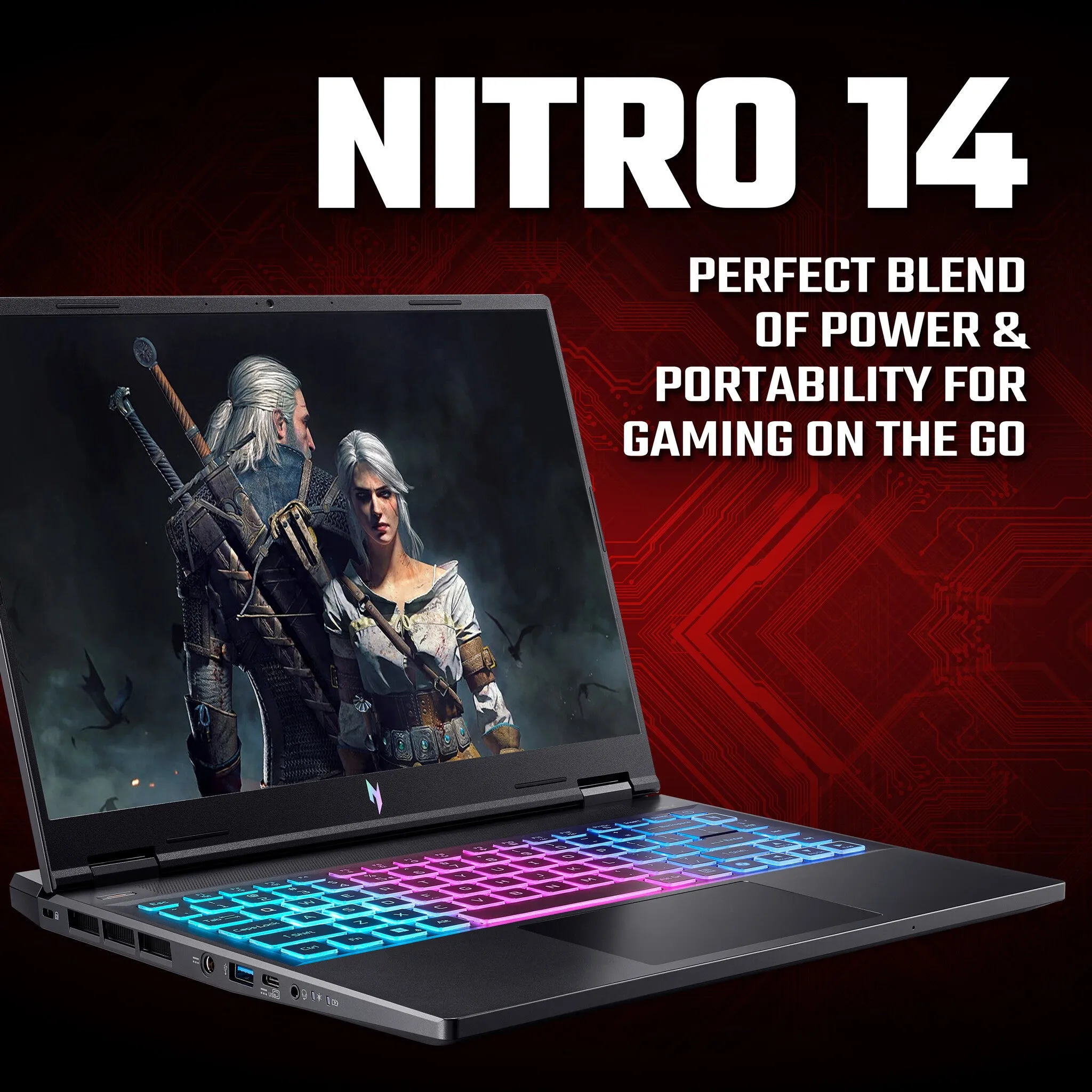 Acer Nitro V 14 AN14-41-R5LJ AMD Ryzen™ 5 8645HS Laptop 36.8 cm (14.5") WUXGA 16 GB LPDDR5x-SDRAM 512 GB SSD NVIDIA GeForce RTX 4050 Wi-Fi 6 (802.11ax) Windows 11 Home Black