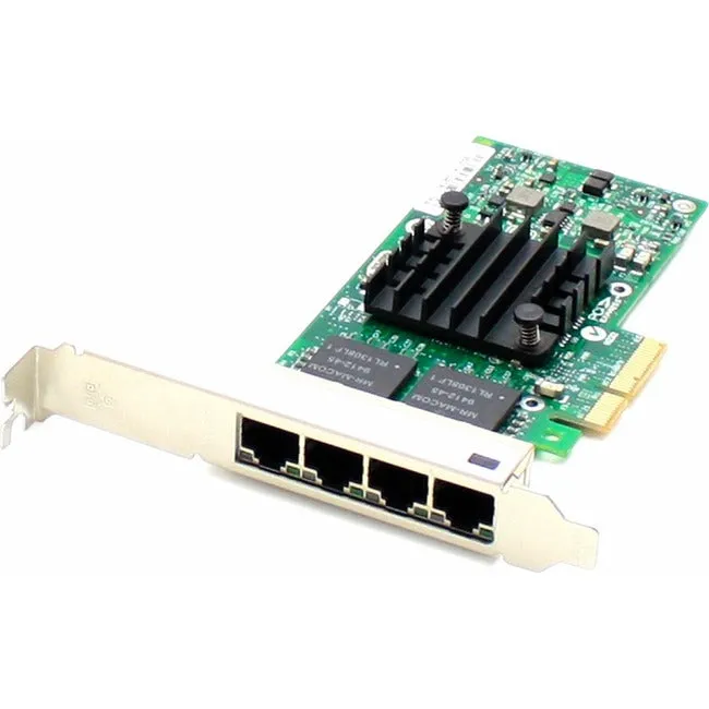 AddOn HP 593722-B21 Comparable 10/100/1000Mbs Quad Open RJ-45 Port 100m PCIe x4 Network Interface Card 593722-B21-AO