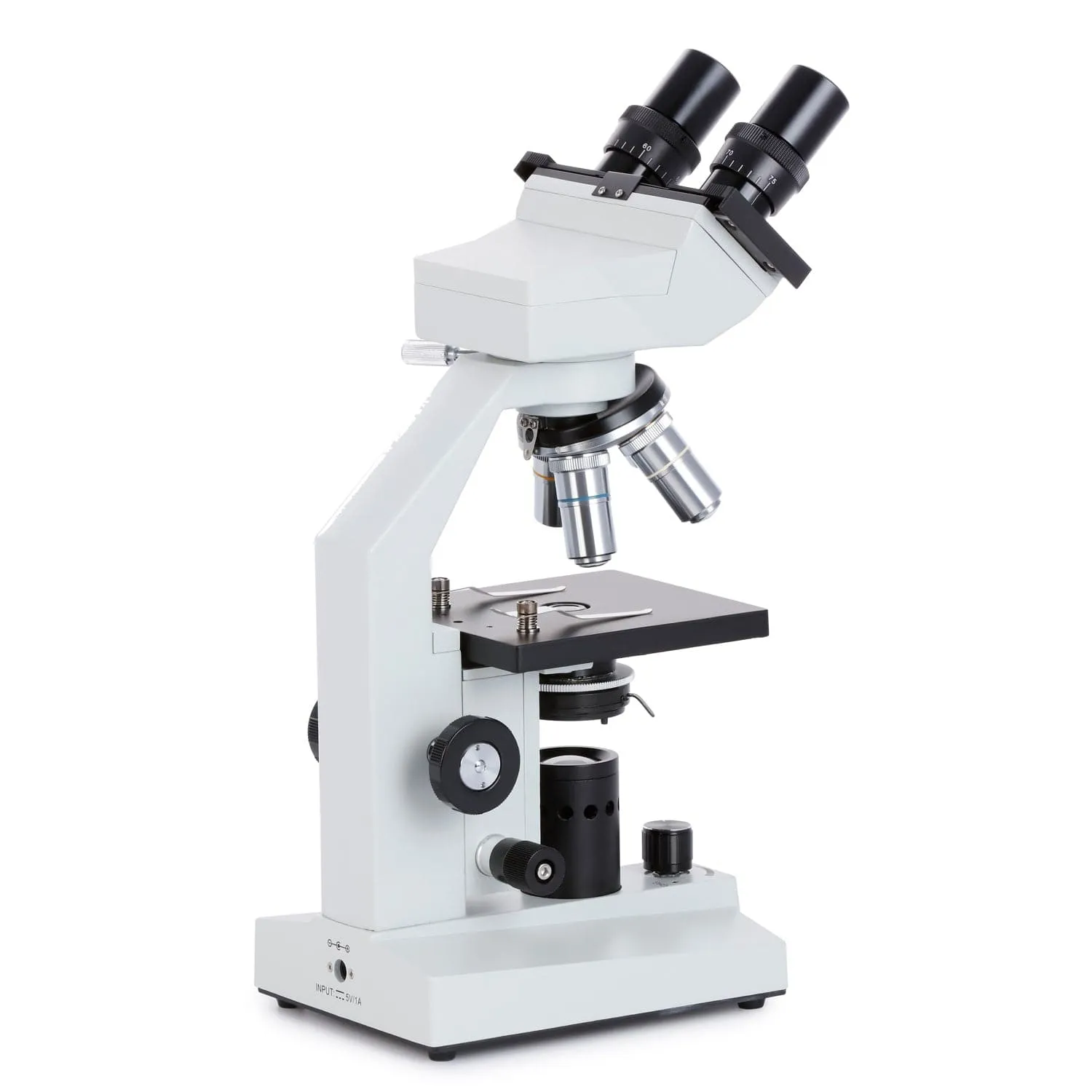 AmScope B100 Series Biological Binocular Compound Microscope 40X-1000X Magnification with LED, Slide Making Kit   Optional Digital Camera and Book