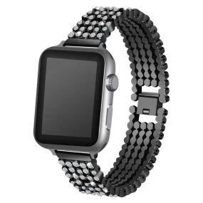 Apple Watch 41mm / 40mm / 38mm | Metal Rhinestone Diamond Stainless Steel Replacement Band |Black