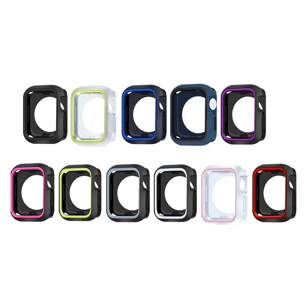 Apple Watch (45mm) dual color silicone cover - Black / Pink