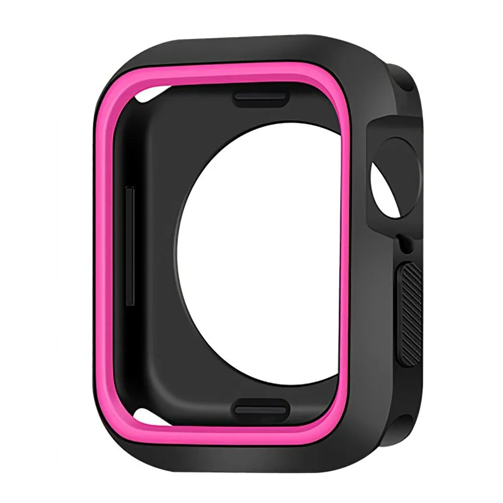 Apple Watch (45mm) dual color silicone cover - Black / Pink