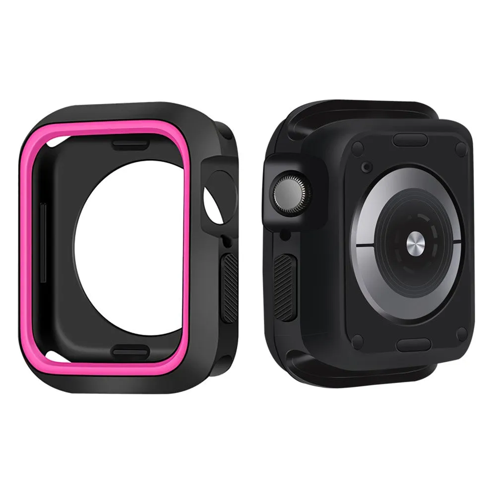 Apple Watch (45mm) dual color silicone cover - Black / Pink