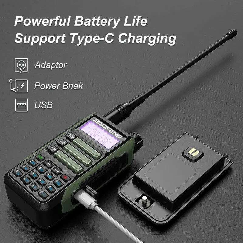 Baofeng Walkie Talkie Military UV-16 Plus 8 W Portable Radio Station USB Type C Charger Upgrade of UV 5R Original UV 16 FM Radio