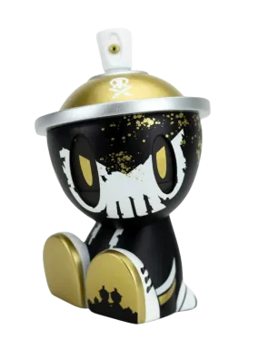 Battle Damaged Lil Qwiky Gold Signed Canbot Canz Art Toy by Quiccs x Czee13