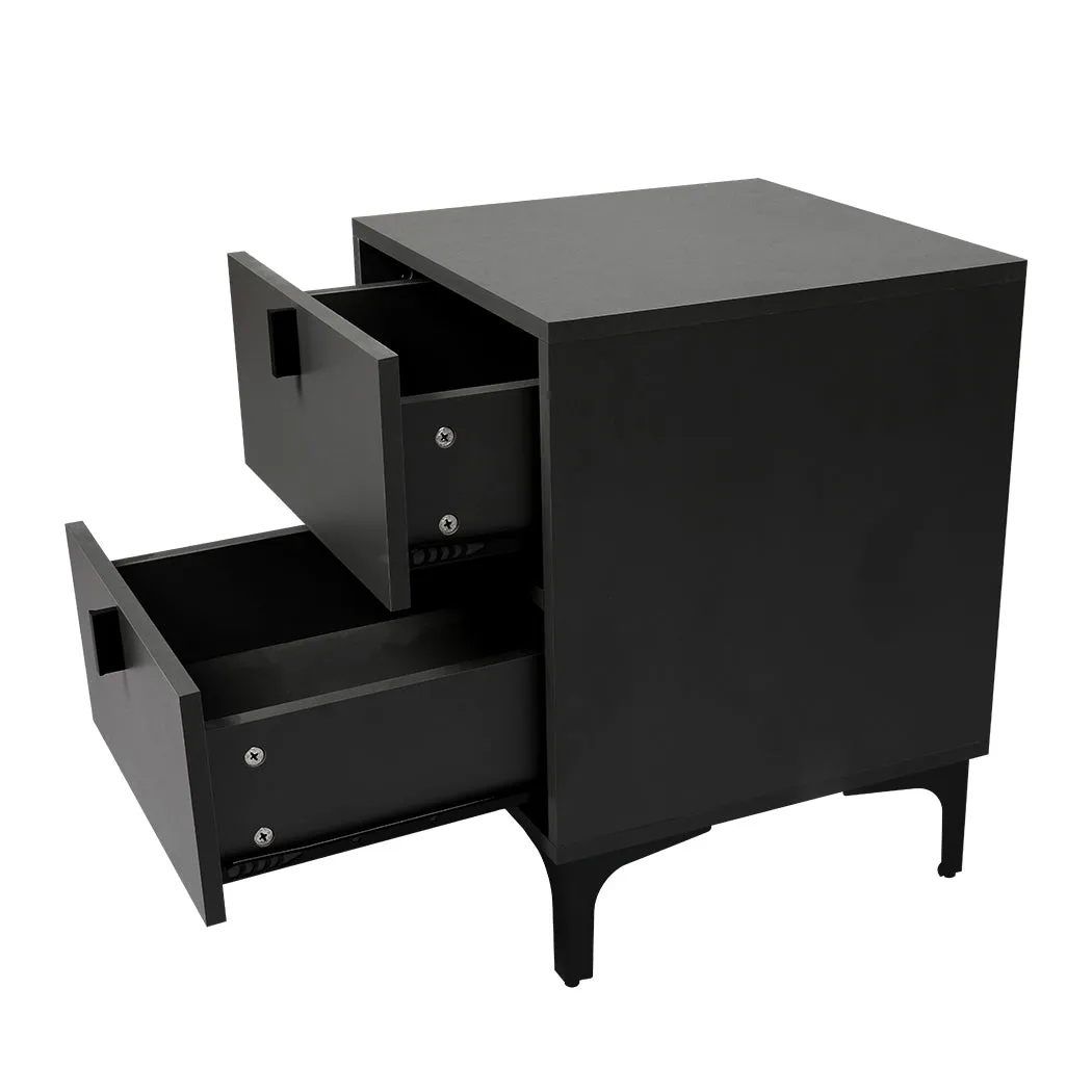 Bedside Tables Side Table Bedroom Nightstand 2 Drawers Storage Cabinet