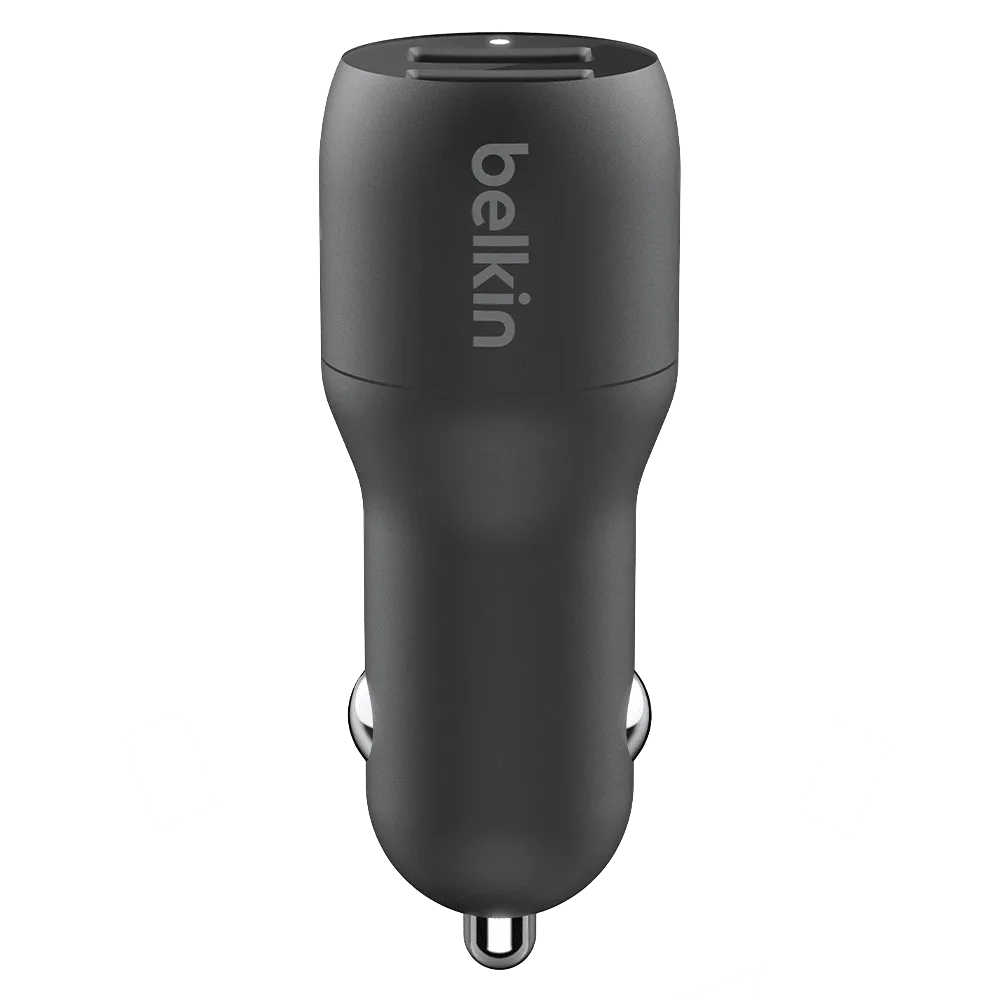 Belkin Boost Up Charge Dual Port USB A Car Charger 24W with Apple Lightning Cable 3ft by Belkin