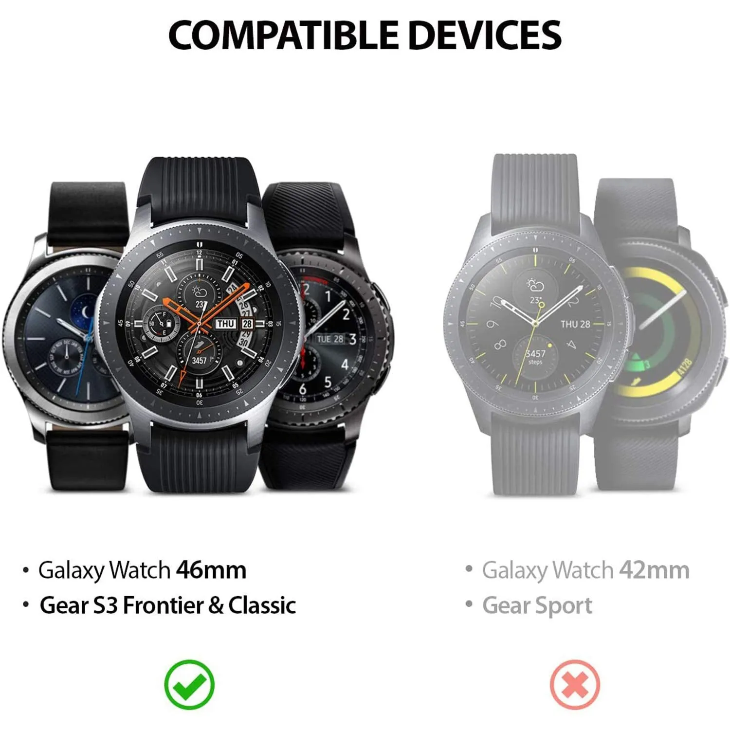 Bezel Styling for Galaxy Watch 46mm - GW-46-12  Stainless Steel