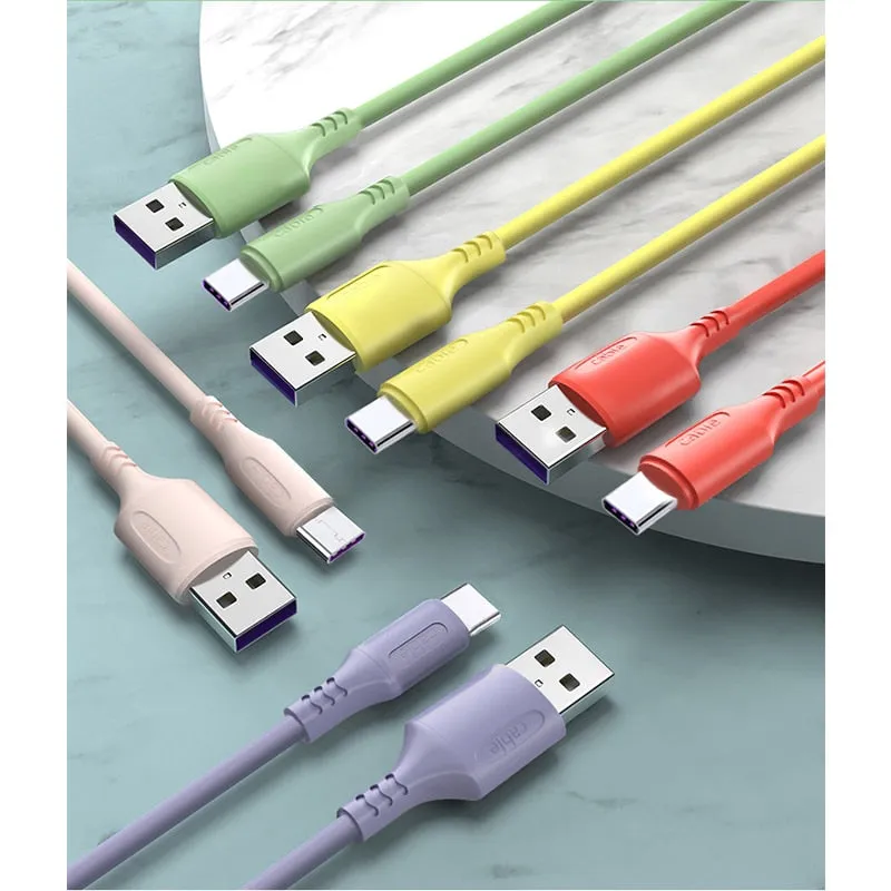 Cable Charger USB-A Type-C 5A Fast Charging For Samsung Xiaomi Smart Phone