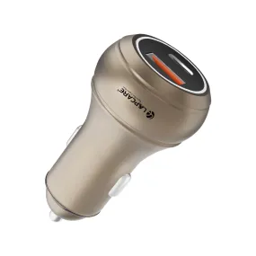 CARGE 145W PD Super Fast Car Charger With 100W USB-A & 45W Type C (LCC-215) Golden