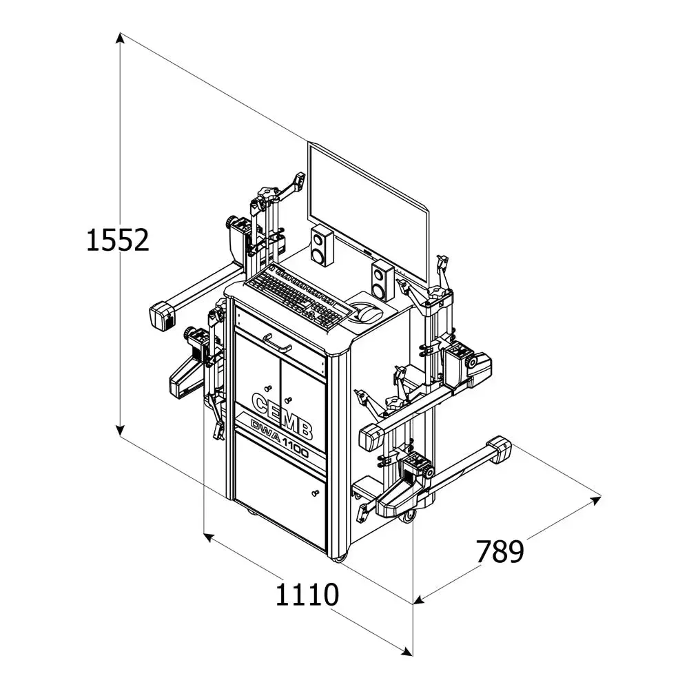 Cemb DWA1100 8-Sensors CCD Wheel Alignment System, Wireless