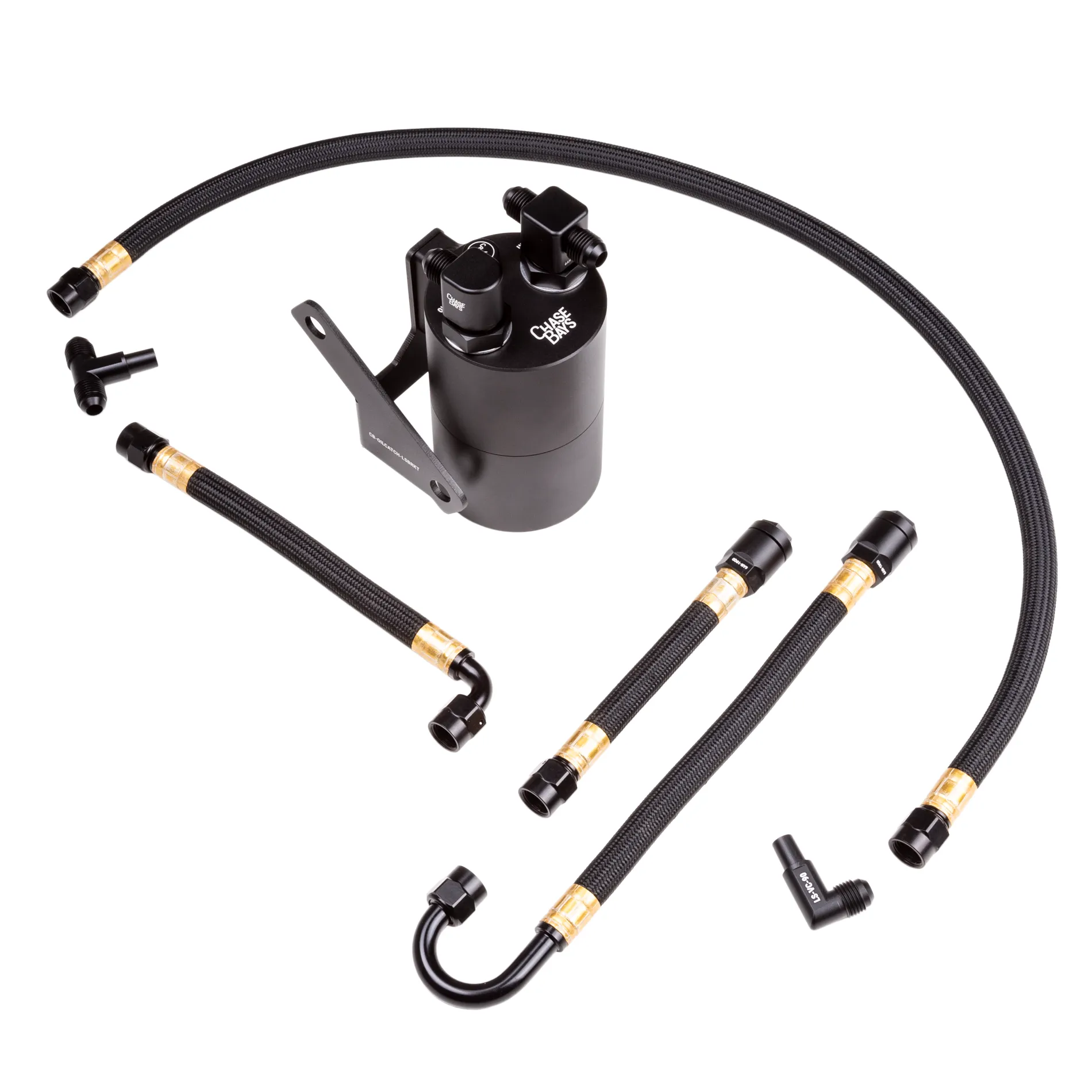 Chase Bays Oil Catch Can Kit w/ AN Hose and Hose Ends - GM LS3 / LS7 / L99