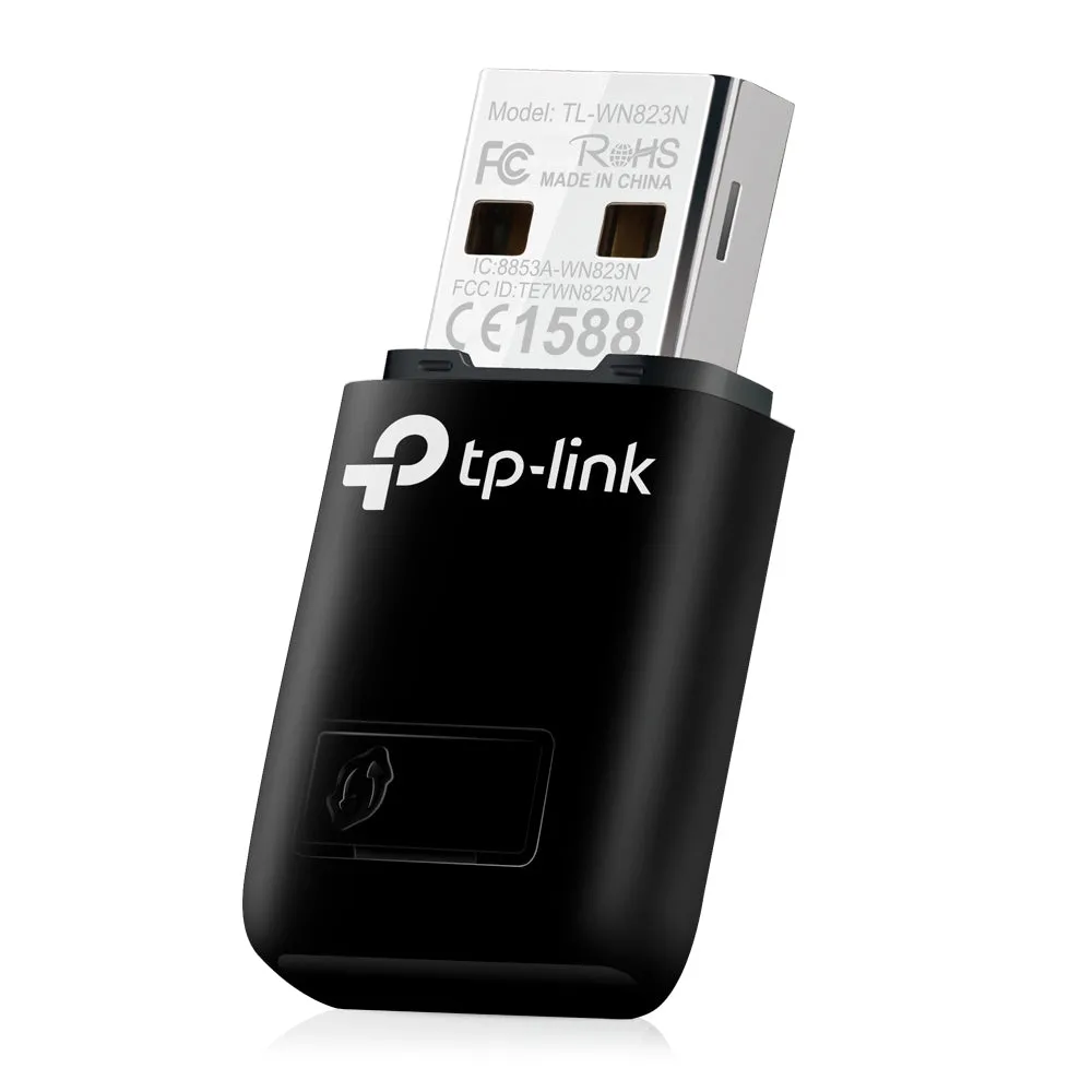 [CLEARANCE] TP-Link TL-WN823N 300Mbps Mini Wireless N USB 2.0 Adapter 2.4GHz with WPS Button, Soft AP / Client Mode for Windows 8.1/8//7/XP, macOS X, Linux