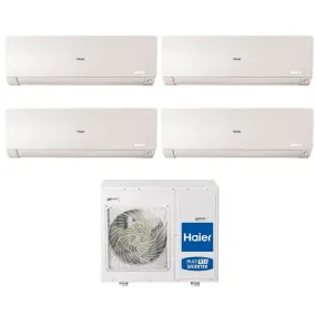 Climatizzatore Condizionatore Haier Quadri Split Inverter serie FLEXIS PLUS WHITE 7 7 9 15 con 4U85S2SR3FA R-32 Wi-Fi Integrato Colore Bianco 7000 7000 9000 15000