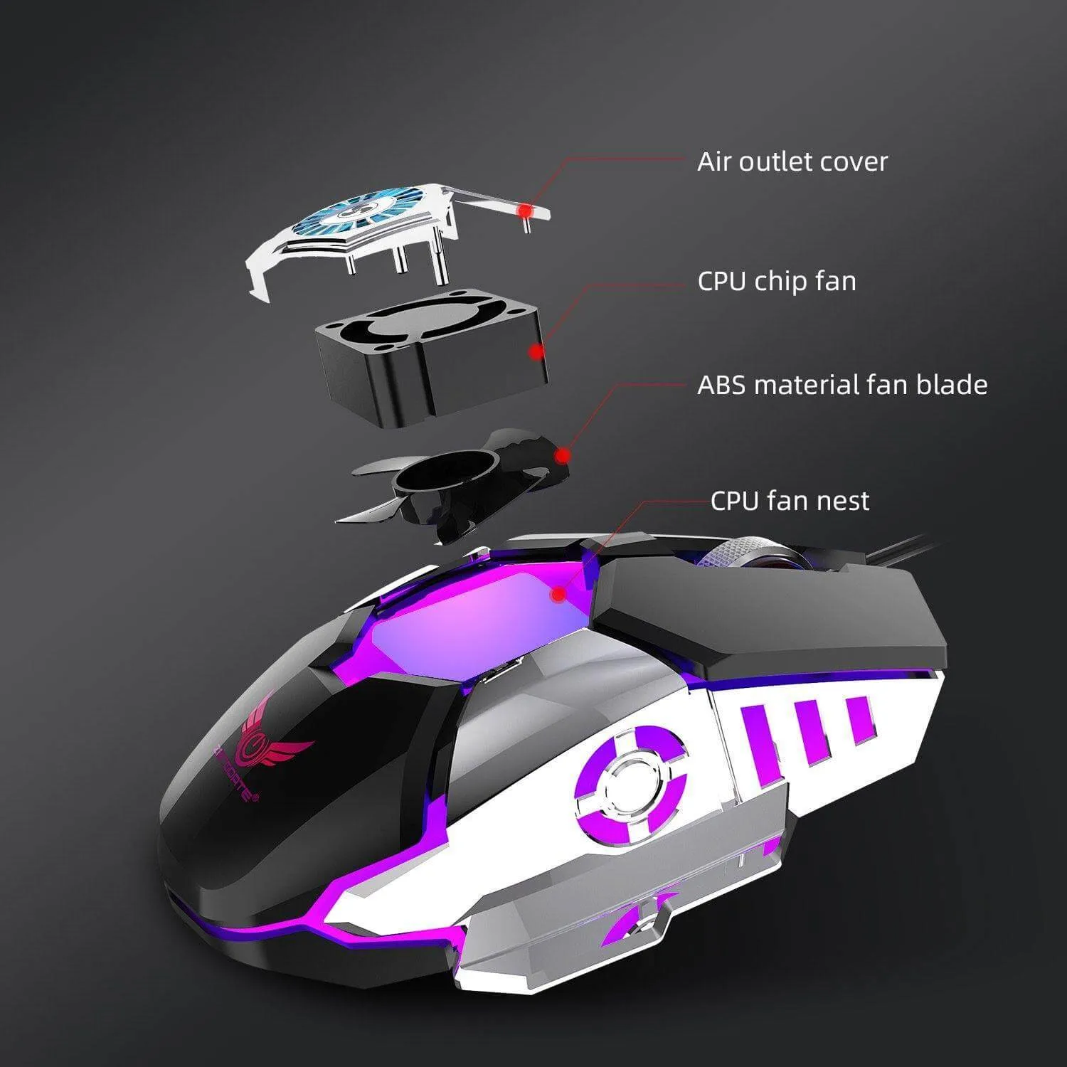 Cooling USB Fan Gaming Mouse