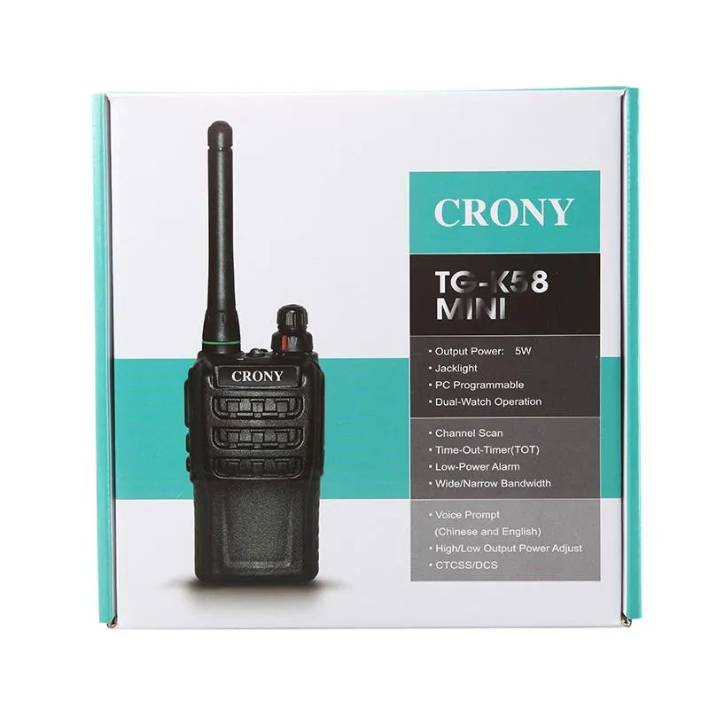 Crony 5W TG-K58 K58mini Long Range Two-way Radios Rechargeable Protable Radio Wireless Radio Black 1-4 KM