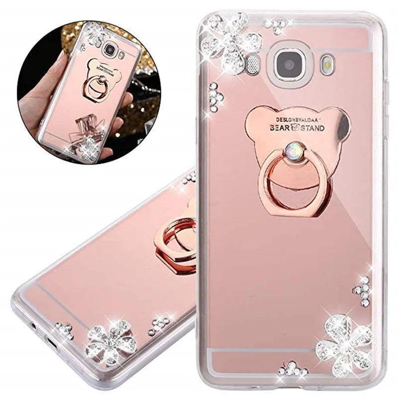 Crystal Mirror Case For Samsung Galaxy J4 J6 J8 A6 A8 PLUS A9 A7 Soft TPU Case J2 J5 J7 Prime A40 A51 A50 A10 A20 S A30S Back Cover