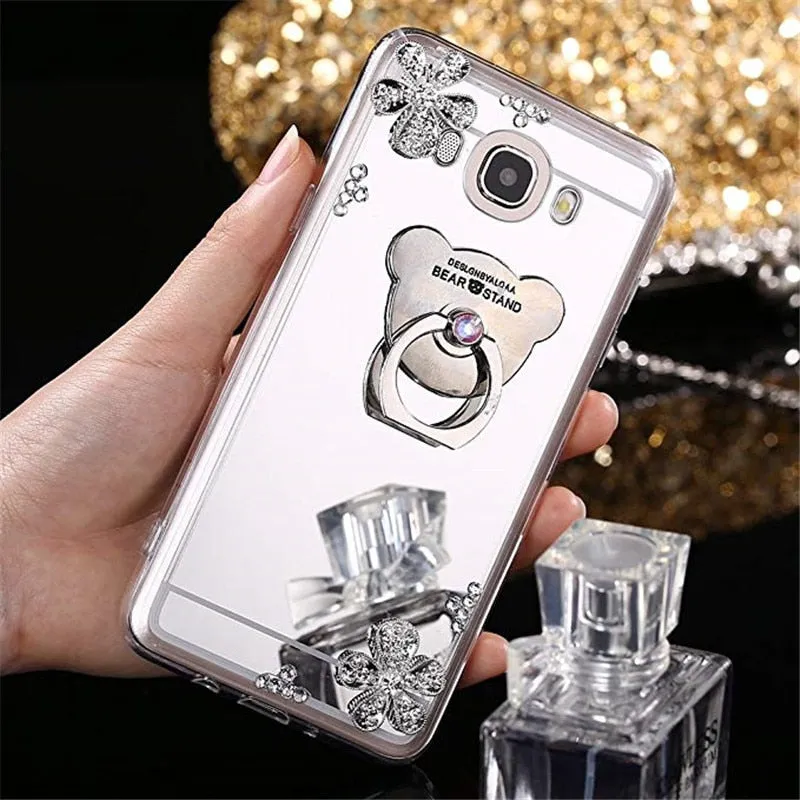 Crystal Mirror Case For Samsung Galaxy J4 J6 J8 A6 A8 PLUS A9 A7 Soft TPU Case J2 J5 J7 Prime A40 A51 A50 A10 A20 S A30S Back Cover