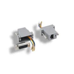 DB15 Female To RJ-45 Modular Adapter Gray