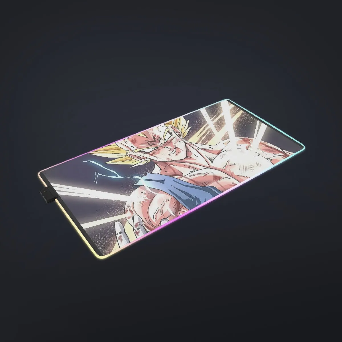 DBZ Majin Vegeta Saiyan Prince Fight Injure Manga Style Trending cool LED Mouse Pad