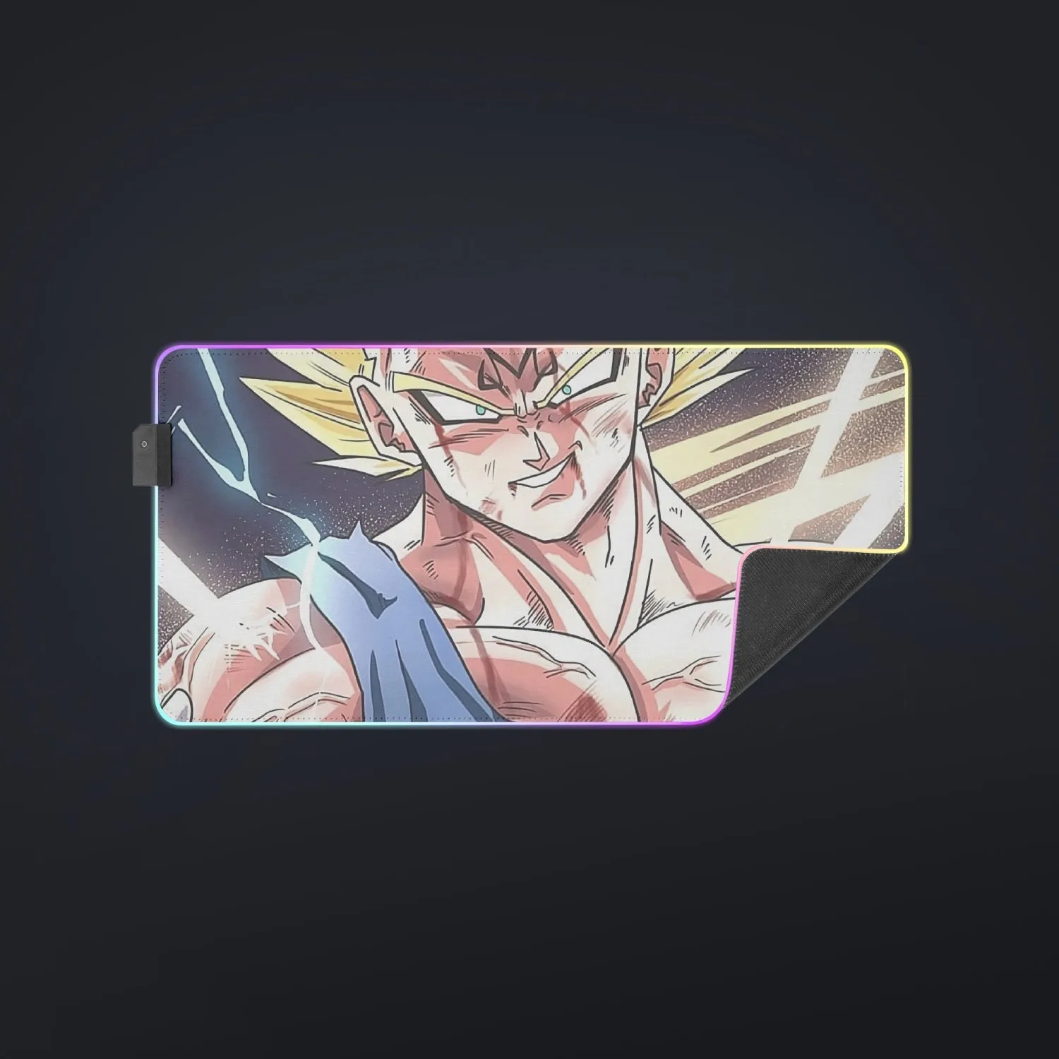 DBZ Majin Vegeta Saiyan Prince Fight Injure Manga Style Trending cool LED Mouse Pad