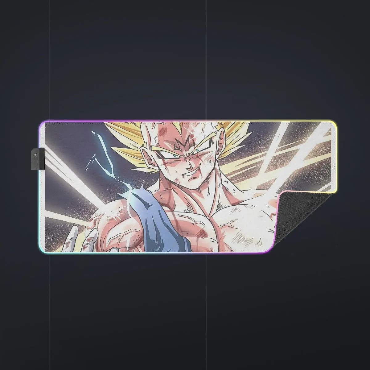 DBZ Majin Vegeta Saiyan Prince Fight Injure Manga Style Trending cool LED Mouse Pad