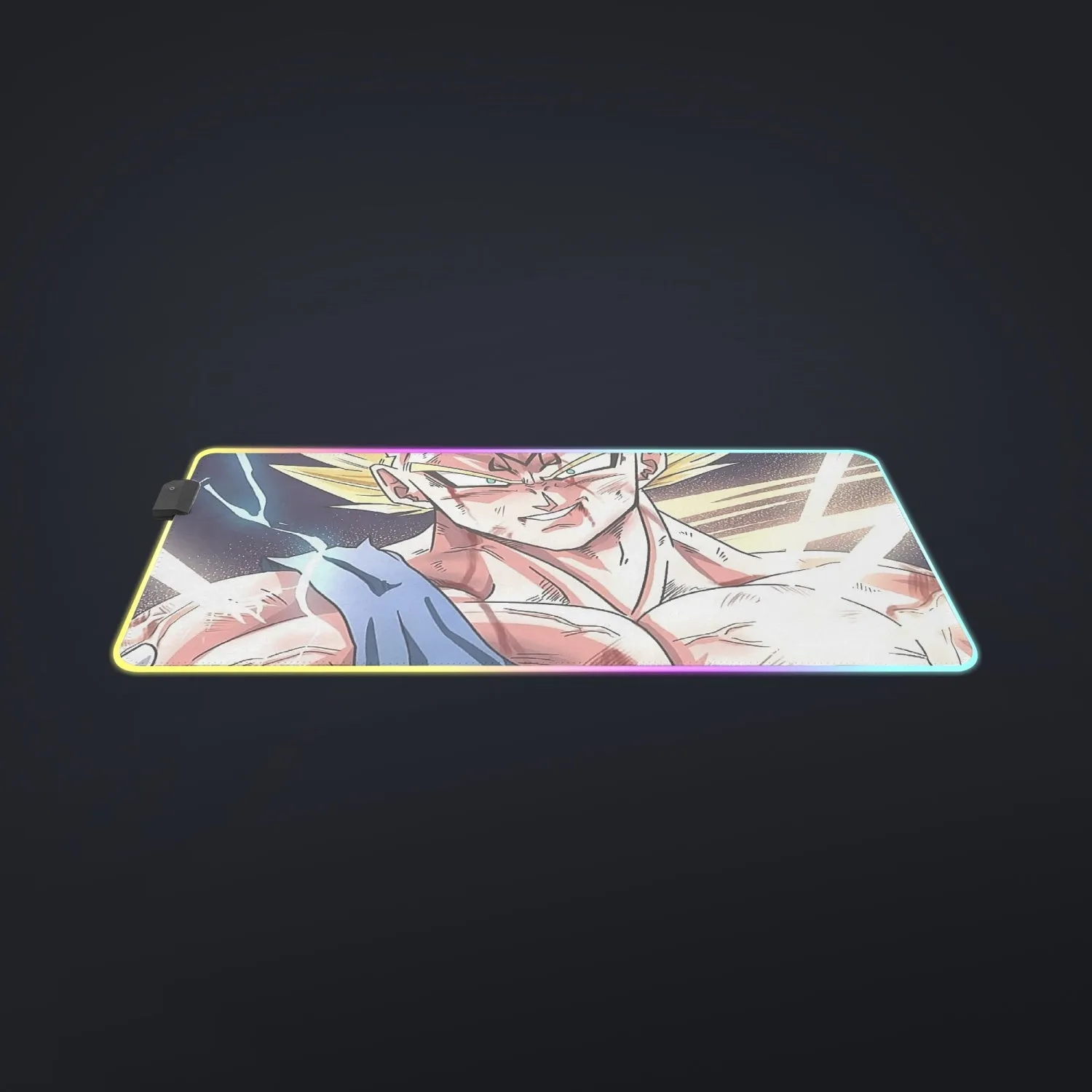 DBZ Majin Vegeta Saiyan Prince Fight Injure Manga Style Trending cool LED Mouse Pad