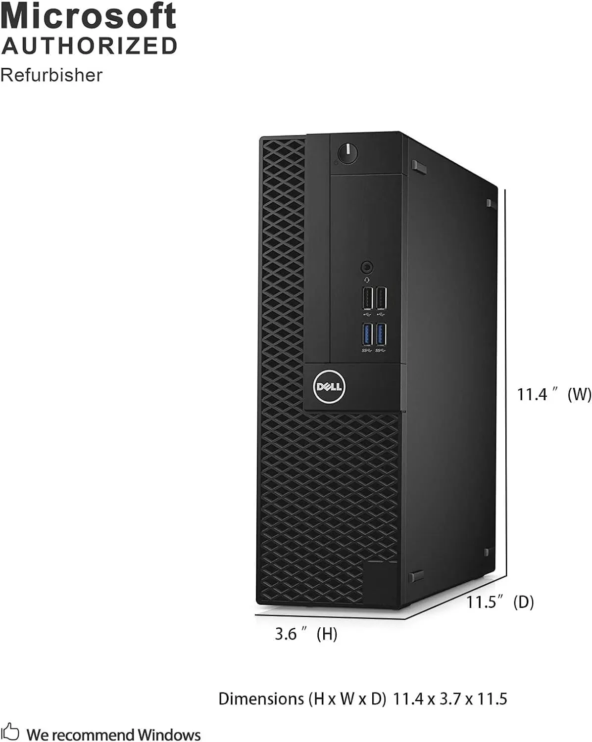 Dell OptiPlex 3050 (SFF) Desktop  | Intel Core i3-7100 (7th Gen) 3.90 GHz, 8GB DDR4 RAM, 256GB NVMe M.2 SSD, USB3.0 & HDMI, DisplayPort, 1GBe LAN  Port, Includes Wi-Fi, Keyboard & Mouse | Windows 10 Pro, Certified Refurbished- 1 Year Warranty