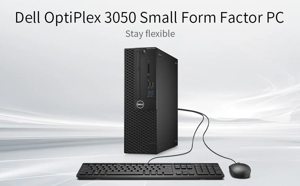 Dell OptiPlex 3050 (SFF) Desktop  | Intel Core i3-7100 (7th Gen) 3.90 GHz, 8GB DDR4 RAM, 256GB NVMe M.2 SSD, USB3.0 & HDMI, DisplayPort, 1GBe LAN  Port, Includes Wi-Fi, Keyboard & Mouse | Windows 10 Pro, Certified Refurbished- 1 Year Warranty