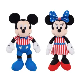 Disney Patriotic Bean Plush Mickey Mouse and Minnie Mouse 4th of July Independence Day Decorations Officially Licensed Kids Toys for Ages 2 Up Gifts and Presents by Just Play