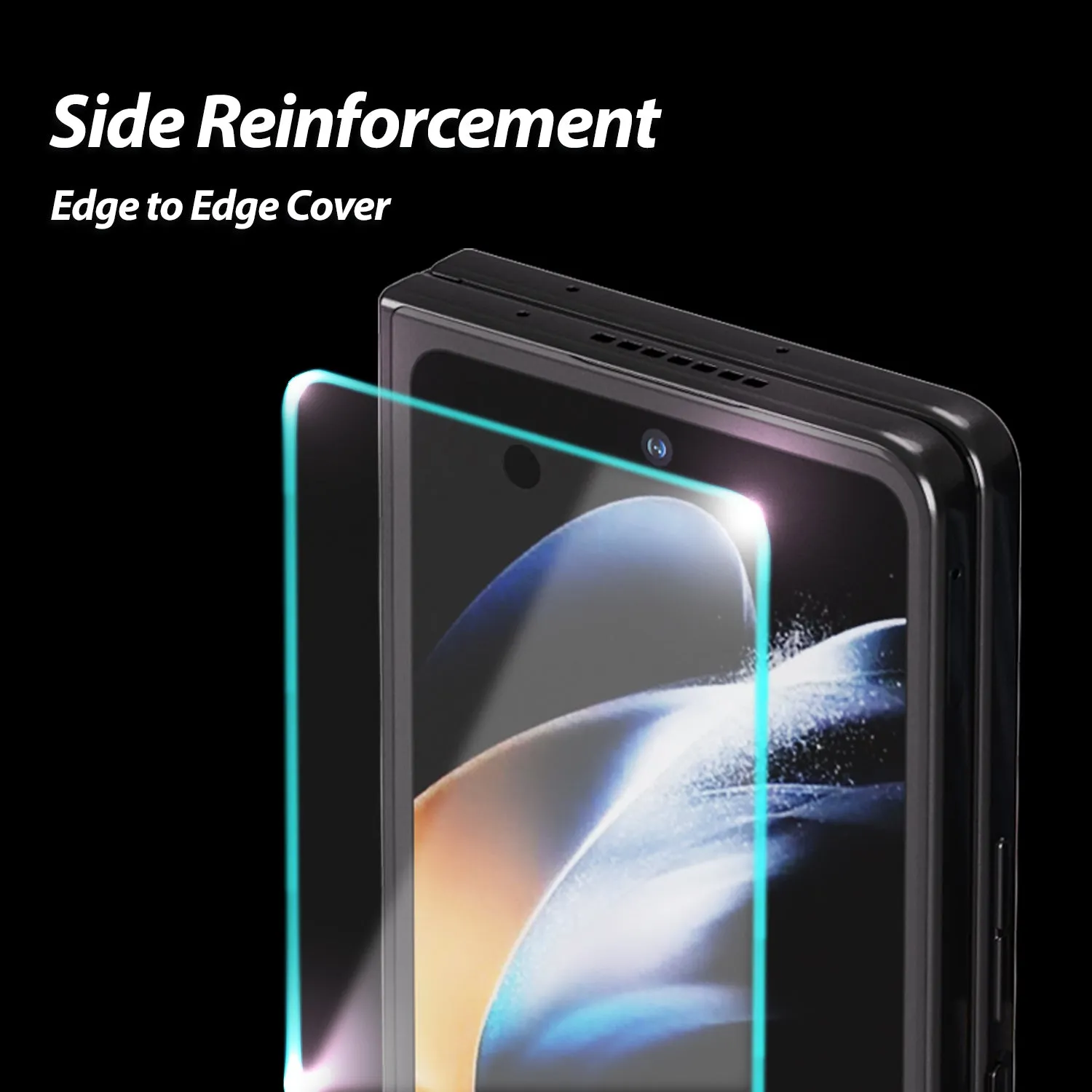 [Dome Glass] Samsung Galaxy Z Fold 5 Full Tempered Glass Shield with Liquid Dispersion Tech [Easy to Install Kit] Smart Phone Screen Guard