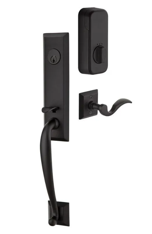 Emtek Single Cylinder Adams Handleset EMPowered Motorized Smart Lock Upgrade With Spencer Lever