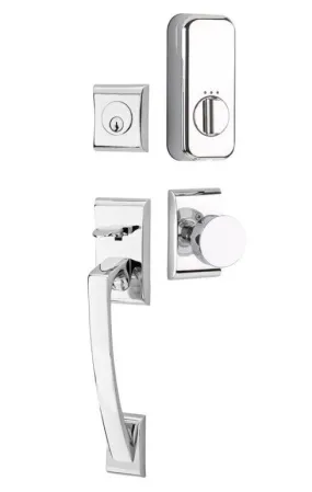 Emtek Single Cylinder Ares Handleset EMPowered Motorized Smart Lock Upgrade With Athena Lever