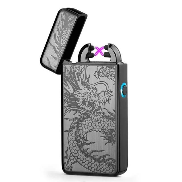 Explorer Outdoor Camouflage Waterproof Windproof Double Arc Pulse Plasma Cigarette Lighter USB Charging  Electric Metal Lighter