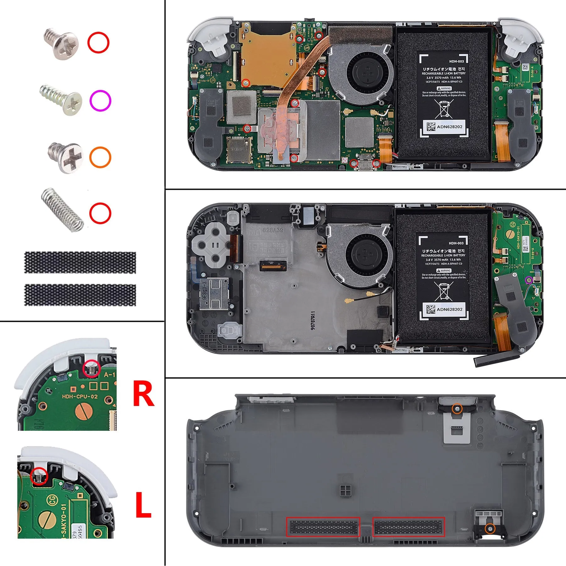 eXtremeRate Gradient Translucent Purple Rose Red DIY Replacement Shell for Nintendo Switch Lite, NSL Handheld Controller Housing with Screen Protector, Custom Case Cover for Nintendo Switch Lite - DLP318