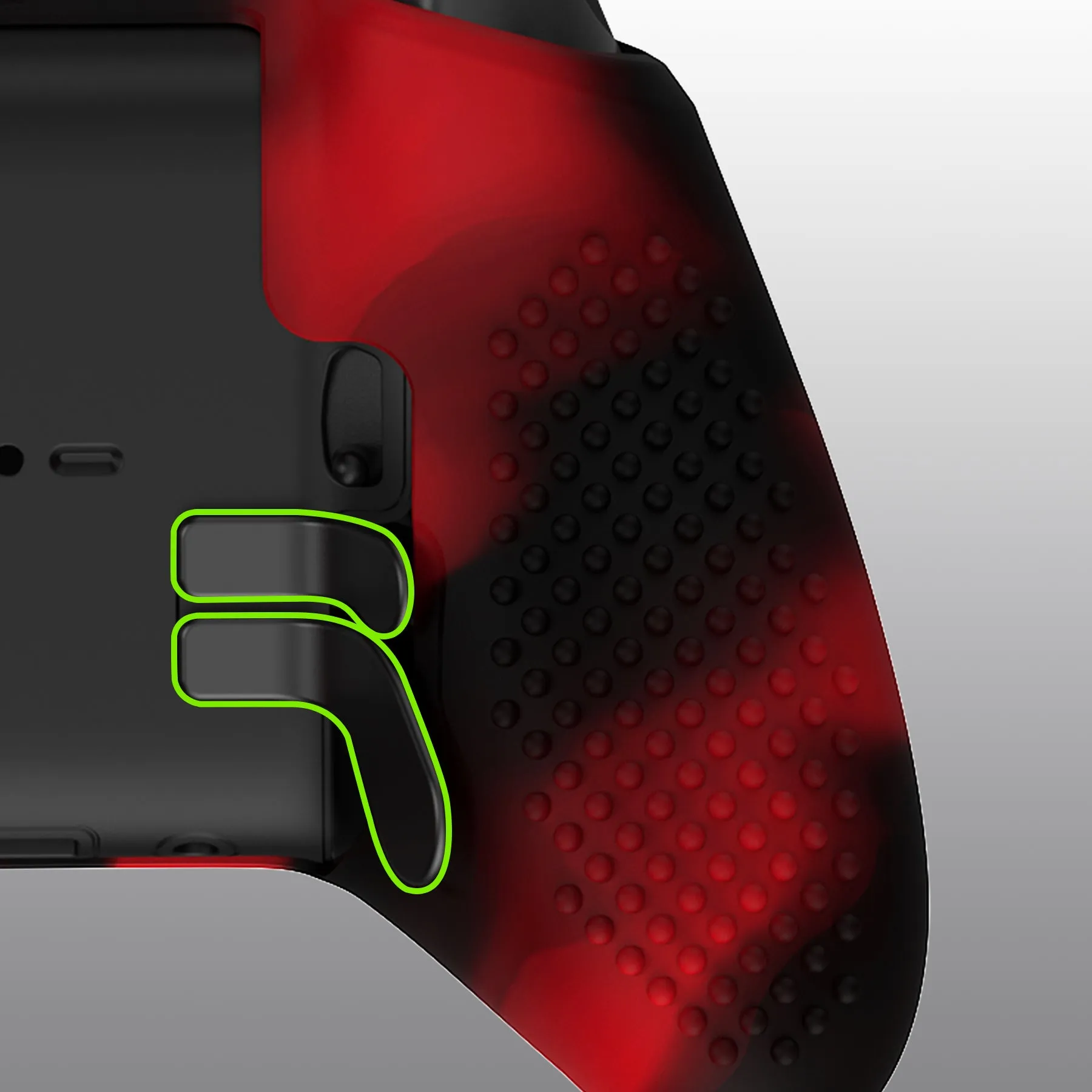 eXtremeRate PlayVital Black & Red Soft Anti-Slip Silicone Cover Skins, Controller Protective Case for New Xbox One Elite Series 2 (Model 1797 and Core Model 1797) with Thumb Grips Analog Caps - XBOWP0062GC