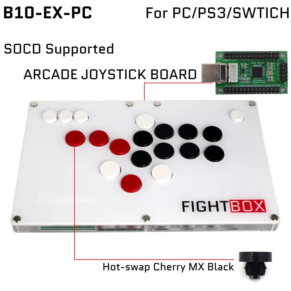 FightBox B10-EX All Button Leverless Arcade Game Controller for PC/PS/XBOX/SWITCH